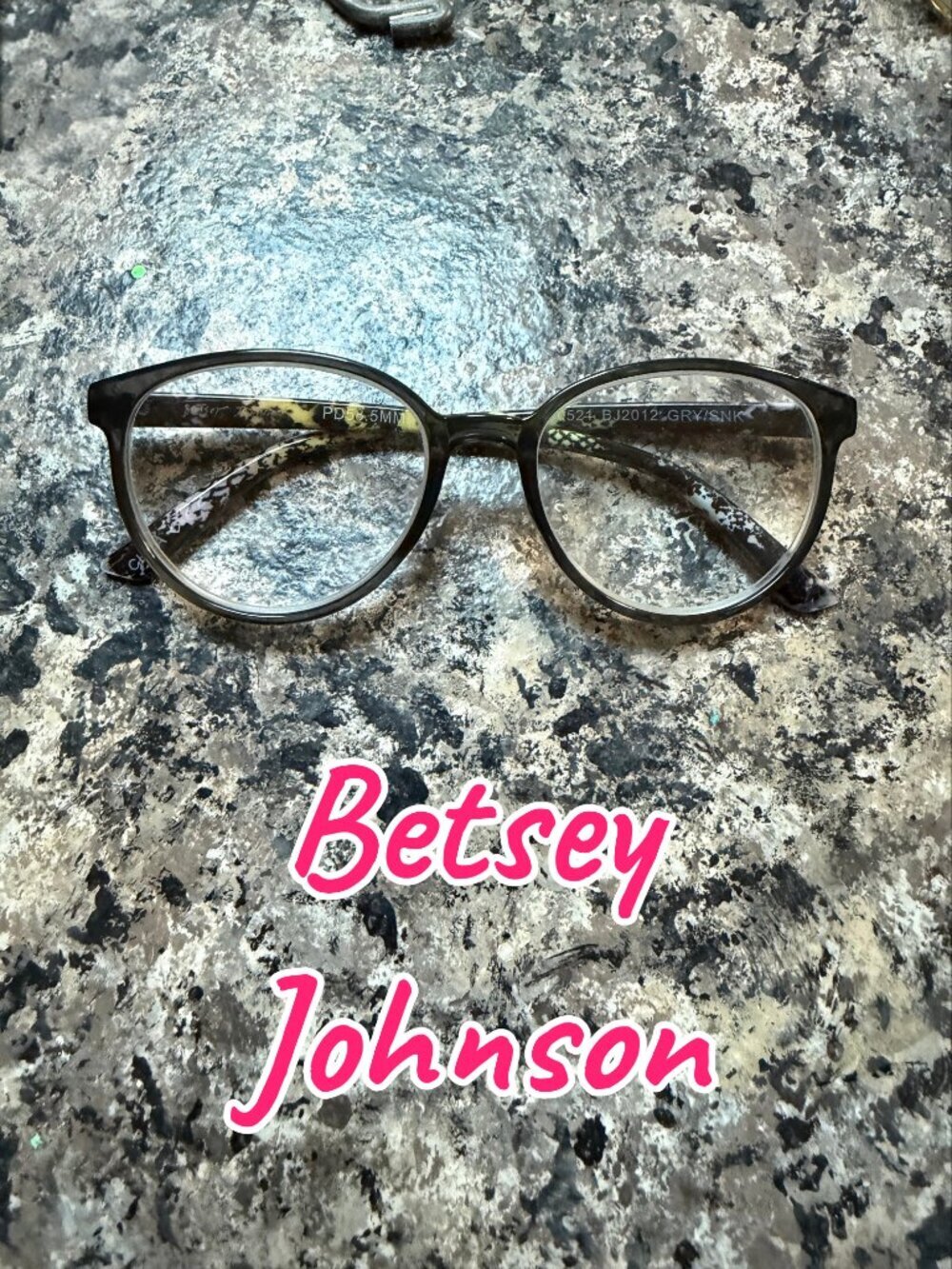 Betsey Johnson BJ2012 Gray Snake Lime Green Eyeglass Frames 52-21 Glasses